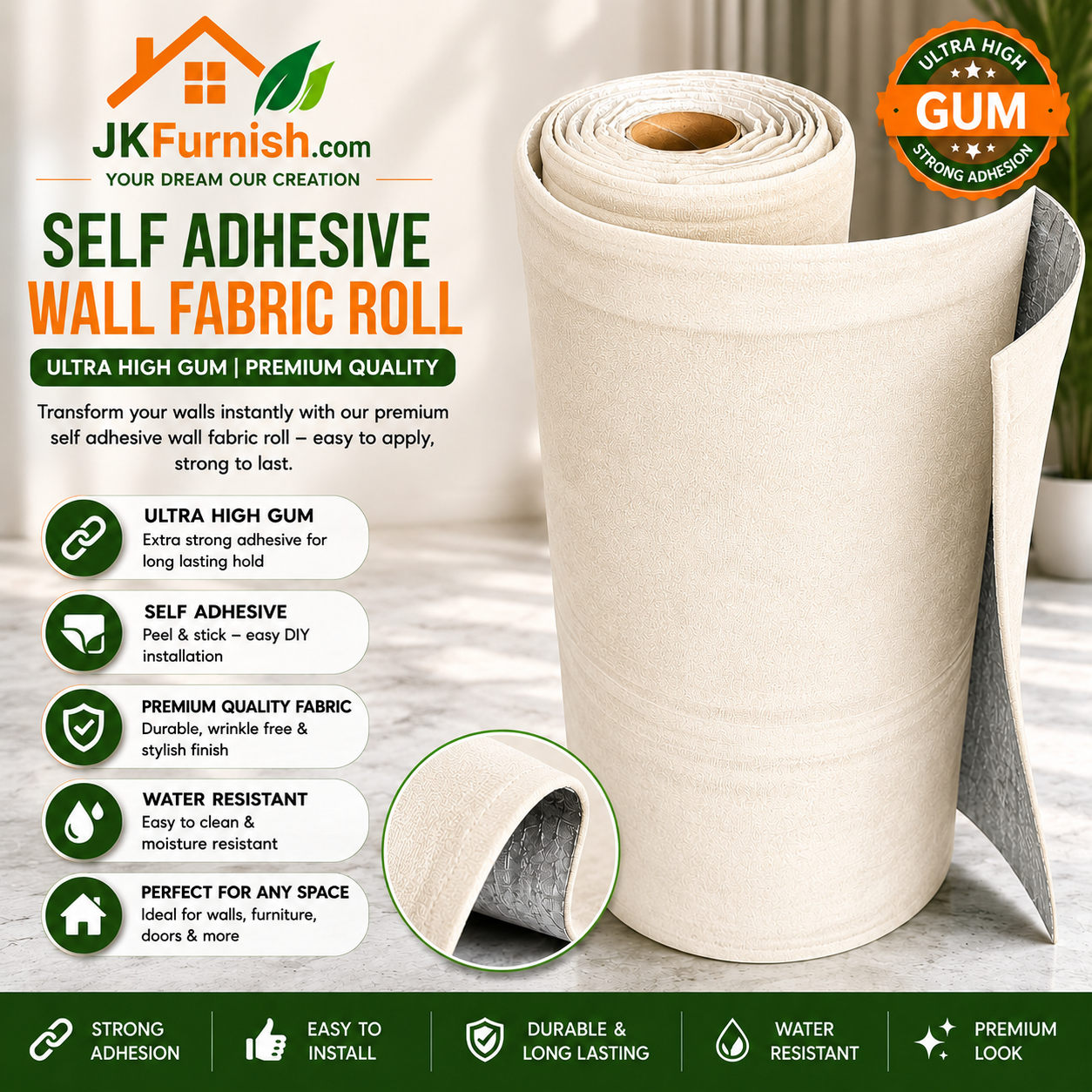 UV Self Adhesive Fabric Rolls